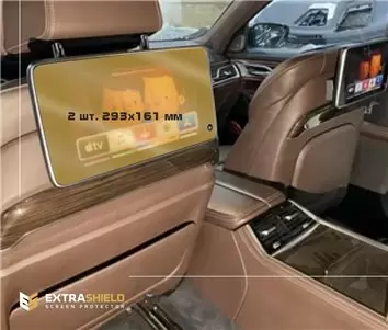 Bentley Mulsanne 2016 - Present Passenger monitors (2pcs,) 12,5" DisplayschutzGlass Kratzfest Anti-Fingerprint Transparent - 1