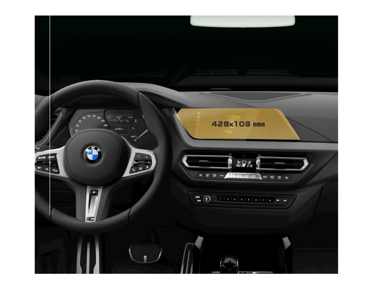 BMW 2 Series (G42) 2021 - Present Digital Speedometer BMW Live Cockpit Professional 10,25" DisplayschutzGlass Kratzfest Anti-Fin