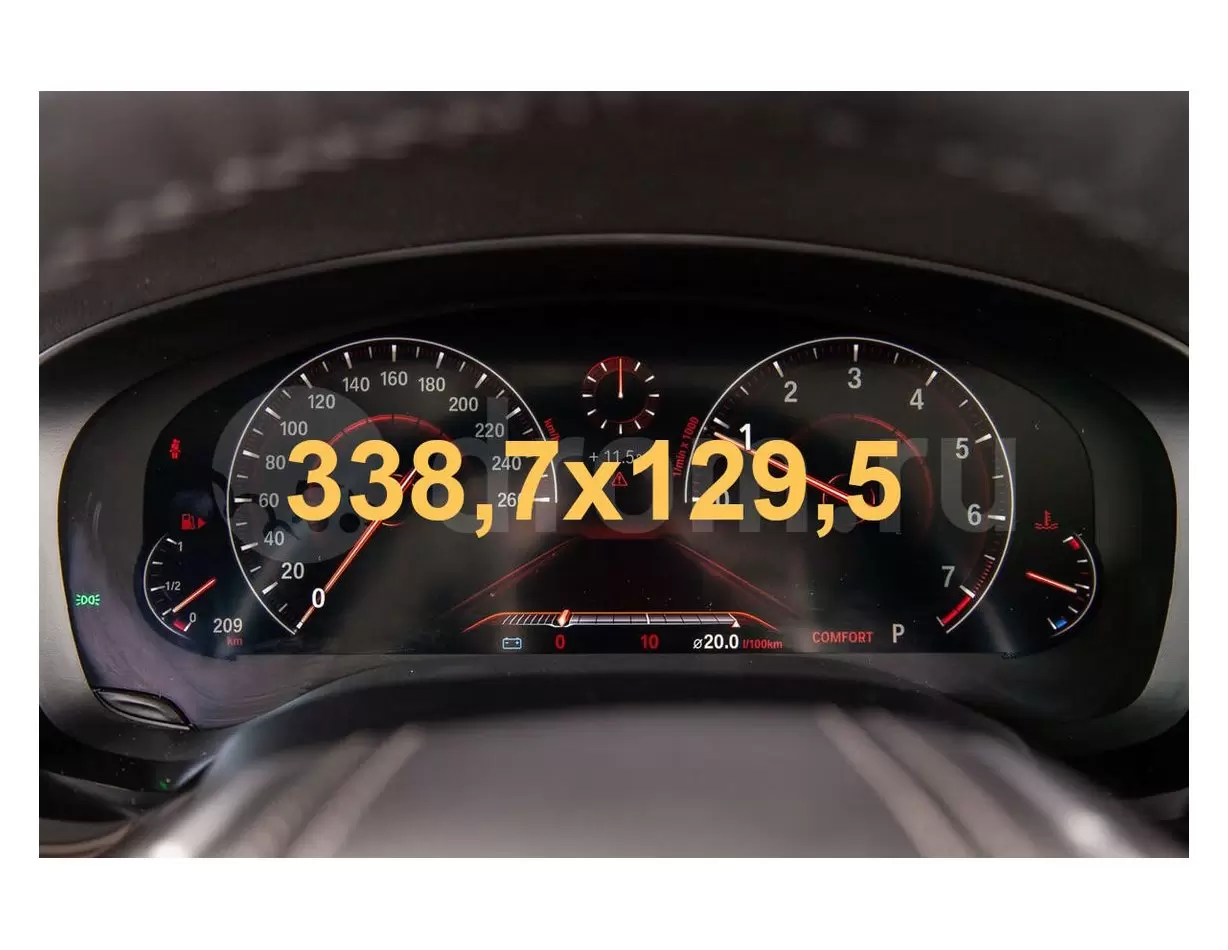 BMW 6 Series (G32) 2017 - 2020 Digital Speedometer (left button) 12,3" ExtraShield Screeen Protector