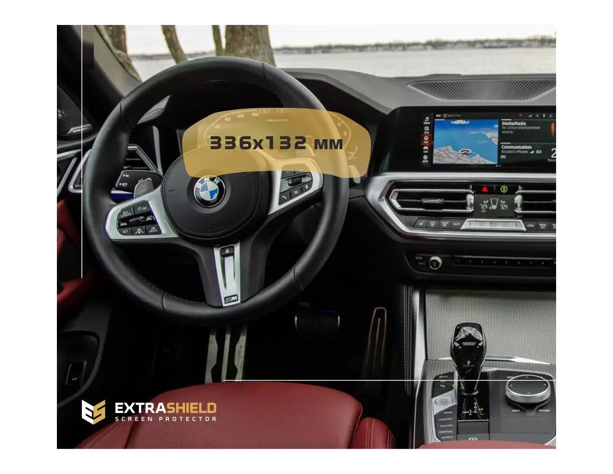 BMW 4 Series (G22) 2020 - Present Digital Speedometer (Central) 12,3" Vetro Protettivo HD trasparente di navigazione Protezione