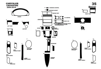 Chrysler Crossfire 2004-2008 3M 3D Interior Dashboard Trim Kit Dash Trim Dekor 35-Parts