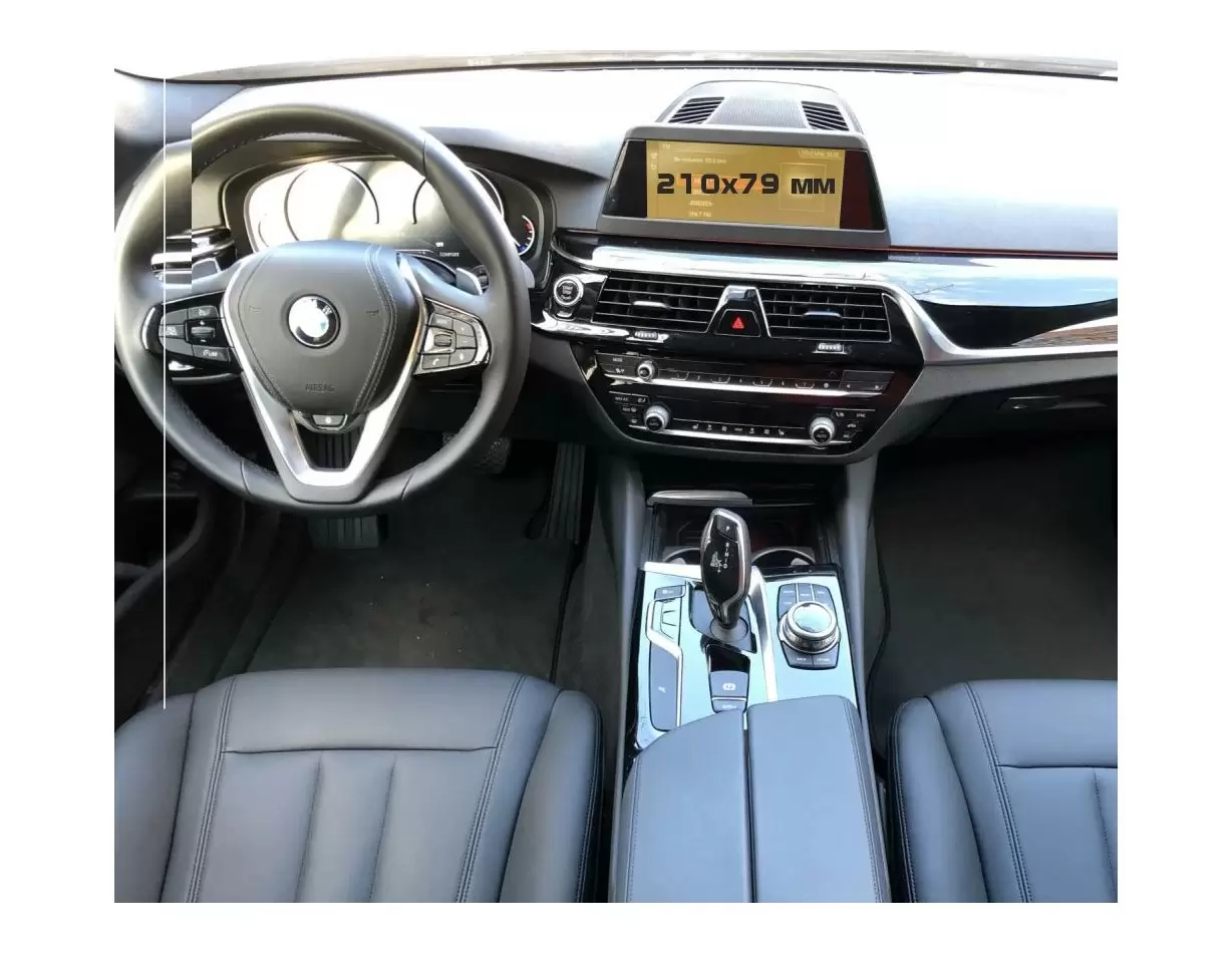 BMW 5 Series (G30) 2016 - 2020 Digital Speedometer (left button) 12,3" HD transparant navigatiebeschermglas