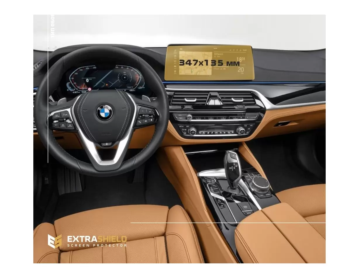 BMW 5 Series (G30) 2016 - Present Multimedia 10,2" HD transparant navigatiebeschermglas