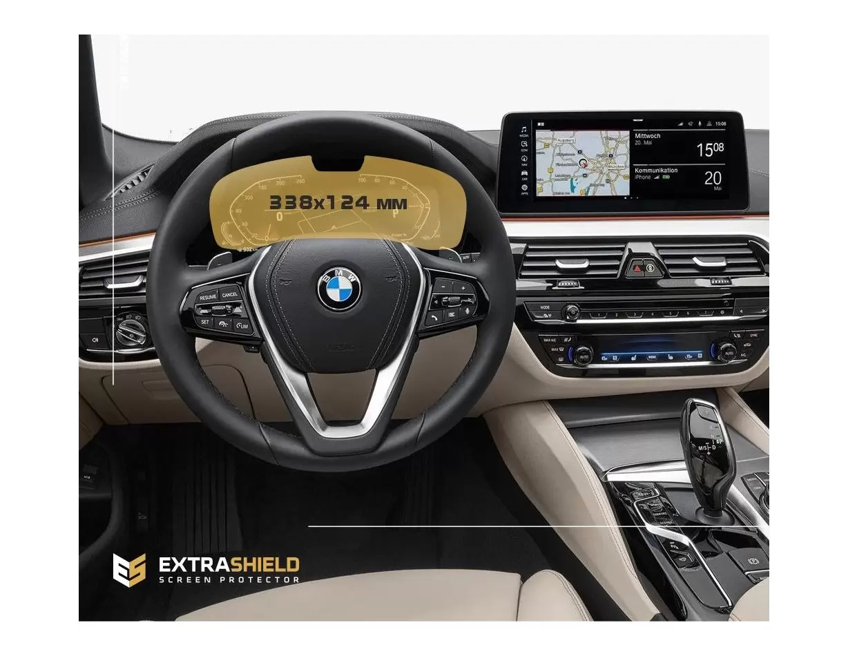 BMW 5 Series (G30) 2020 - Present Digital Speedometer (with sensor) 12,3" 338,1?123,1 ?? ExtraShield Screeen Protector