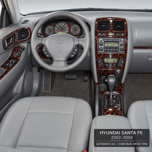 Hyundai Santa Fe 2005-2006 Basic Set, With Automatic Climate Control Interior Dashboard Trim Kit Dash Trim Dekor