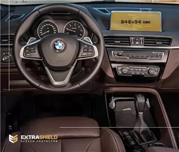 BMW X1 (F48) 2015 - 2019 Multimedia 8,8" DisplayschutzGlass Kratzfest Anti-Fingerprint Transparent