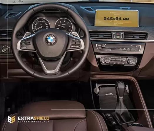BMW X1 (F48) 2015 - 2019 Multimedia 8,8" DisplayschutzGlass Kratzfest Anti-Fingerprint Transparent - 1- Cockpit Dekor Innenraum