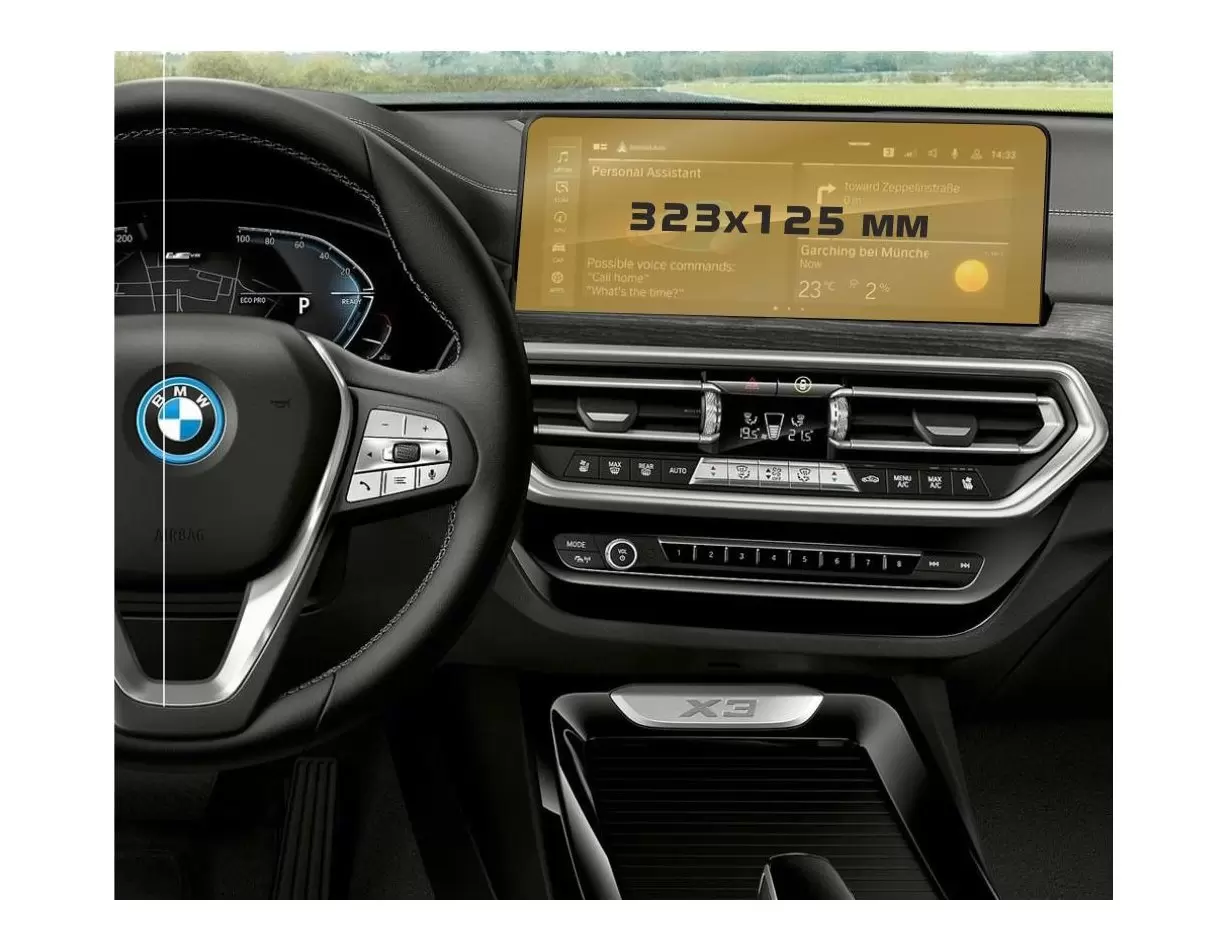 BMW X3 (G01) 2017 - 2021 Multimedia 11,65" Protection d'écran Résiste aux rayures HD transparent - 1 - habillage decor de tablea