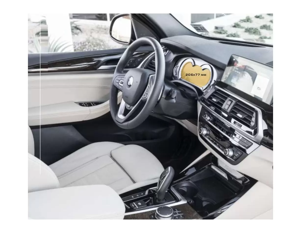BMW X4 (F26) 2014 - 2018 Multimedia 8,8" DisplayschutzGlass Kratzfest Anti-Fingerprint Transparent - 1- Cockpit Dekor Innenraum