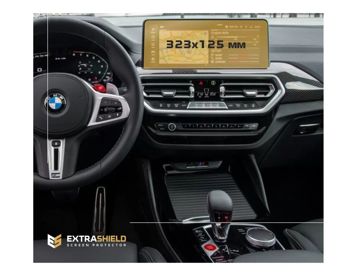BMW X4 (G02) 2018 - 2021 Multimedia 11,65" DisplayschutzGlass Kratzfest Anti-Fingerprint Transparent - 1- Cockpit Dekor Innenrau