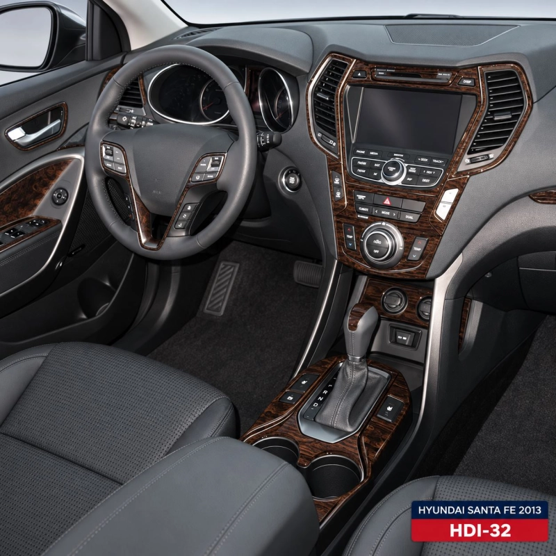 Hyundai Santa Fe 2013-UP Full Set, No Navi, Climate No Display, With 3 row seats Interior Dashboard Trim Kit Dash Trim Dekor
