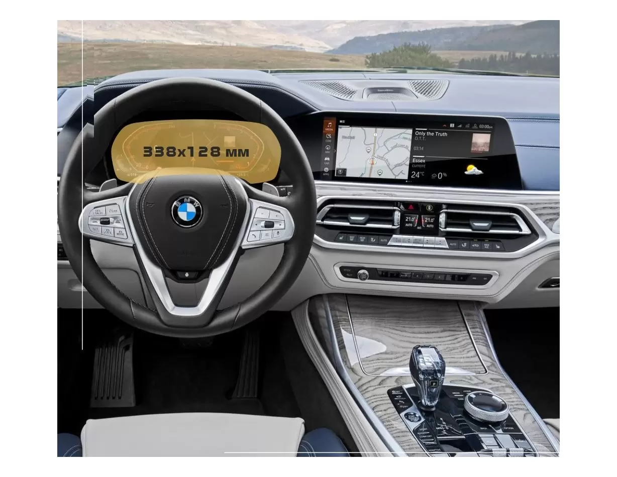 BMW X5 (G05) 2018 - Present Multimedia 12,3" HD transparant navigatiebeschermglas