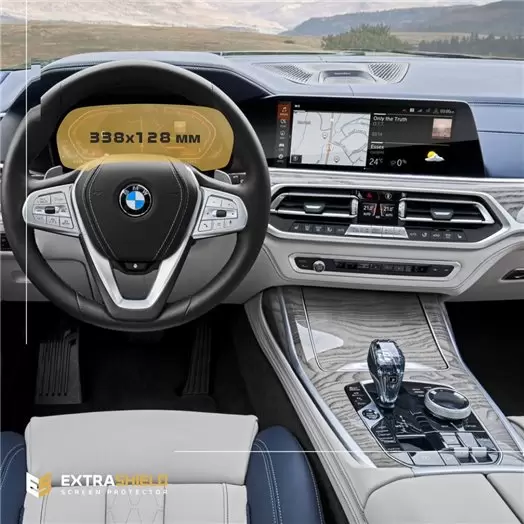 BMW X6 (G06) 2019 - Present Digital Speedometer (without sensor) 12,3" HD transparant navigatiebeschermglas