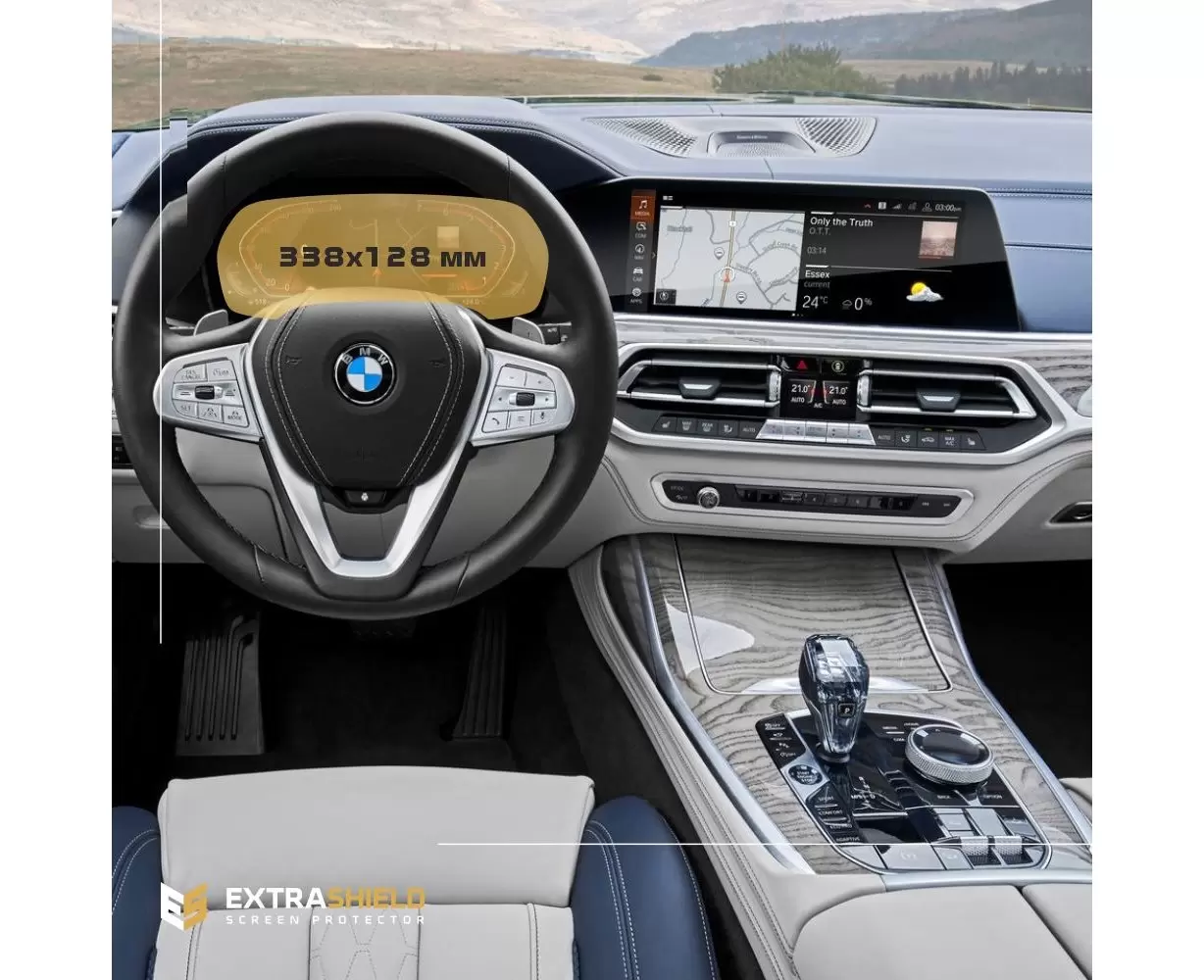 BMW X6 (G06) 2019 - Present Digital Speedometer (without sensor) 12,3" Vidrio protector de navegación transparente HD