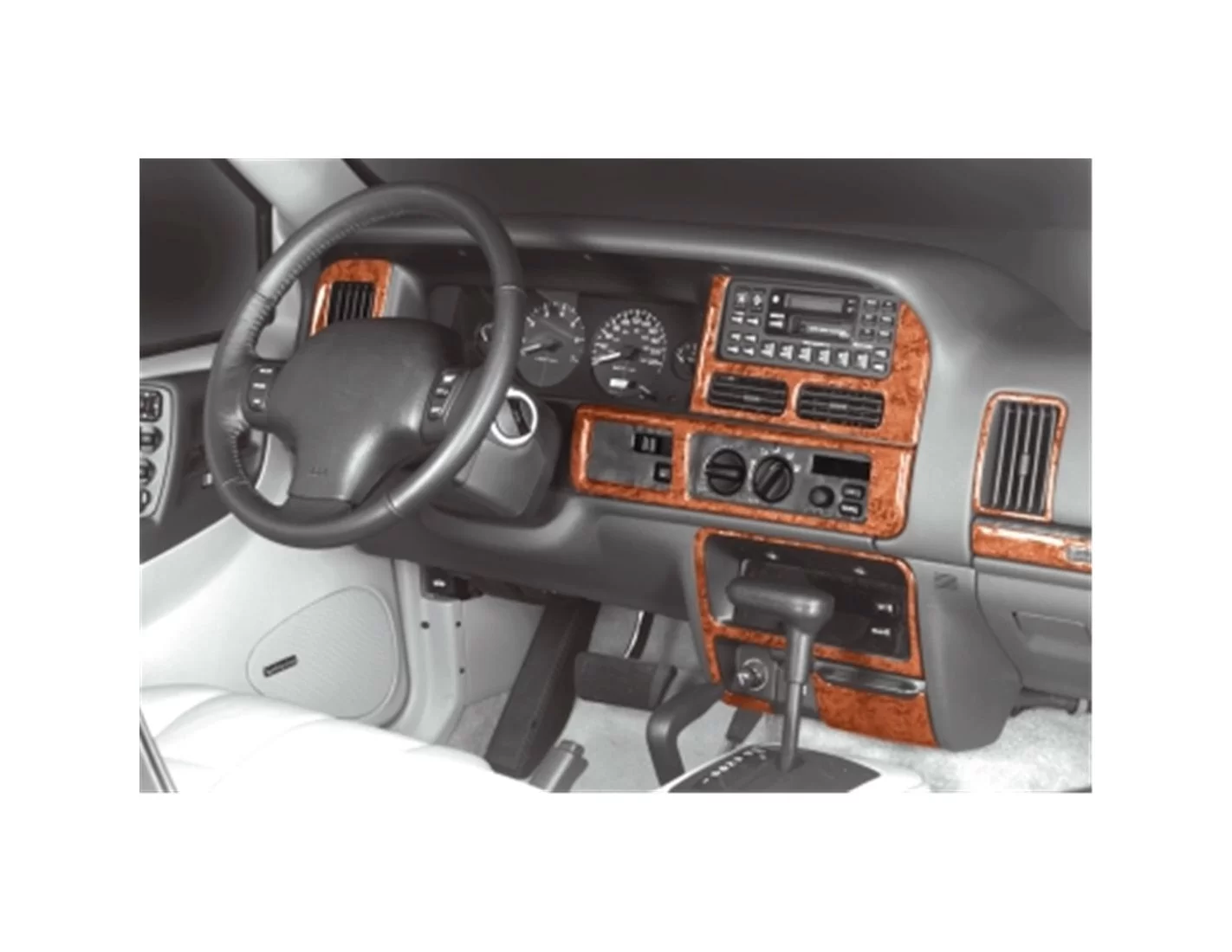 Chrysler Grand Cherokee 01.1996 3D Inleg dashboard Interieurset aansluitend en pasgemaakt op he 10 -Teile
