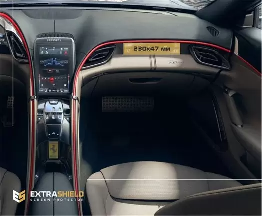 Ferrari F8 Tributo 2019 - Present Multimedia passenger HD transparant navigatiebeschermglas