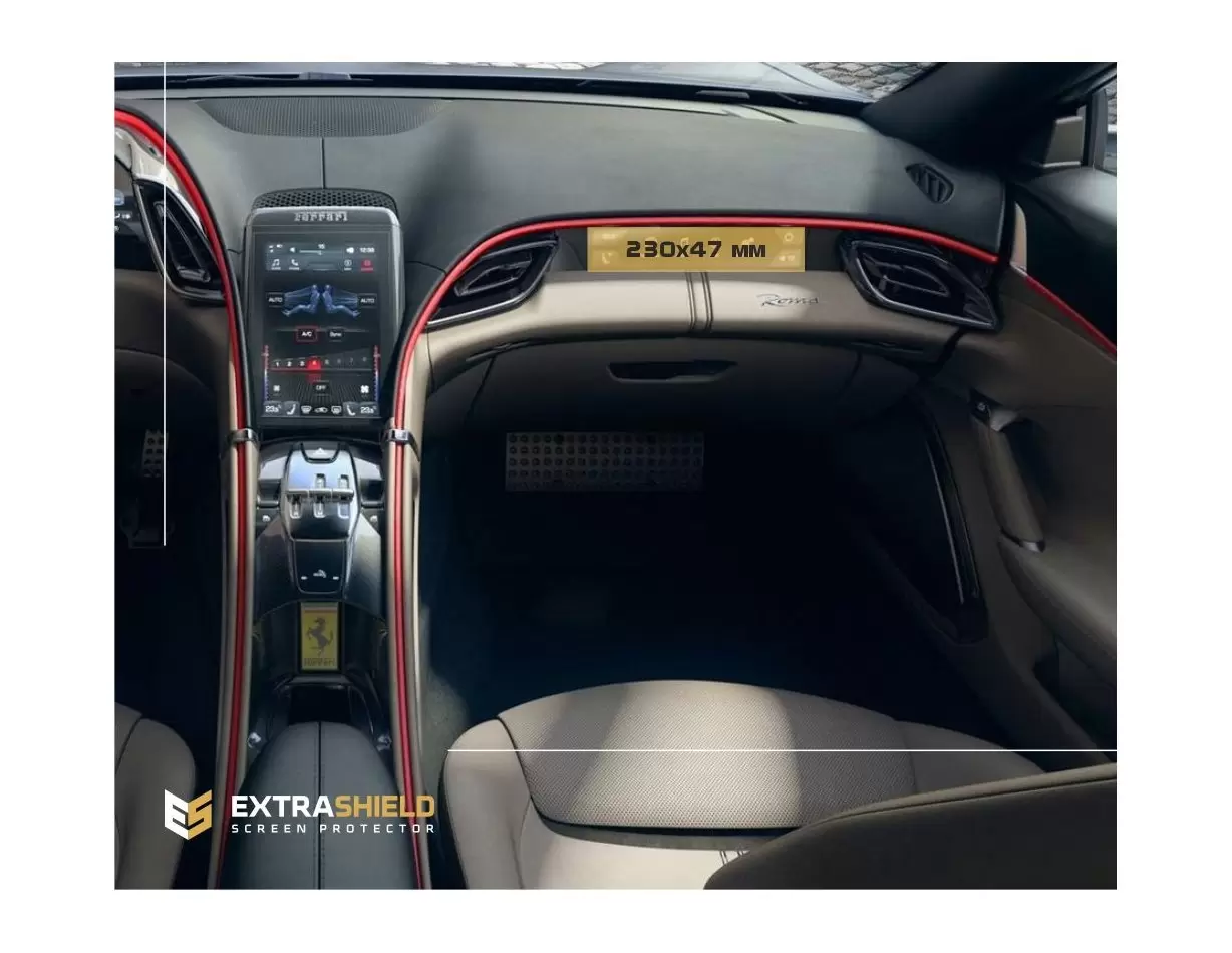 Ferrari F8 Tributo 2019 - Present Multimedia passenger DisplayschutzGlass Kratzfest Anti-Fingerprint Transparent - 1- Cockpit De