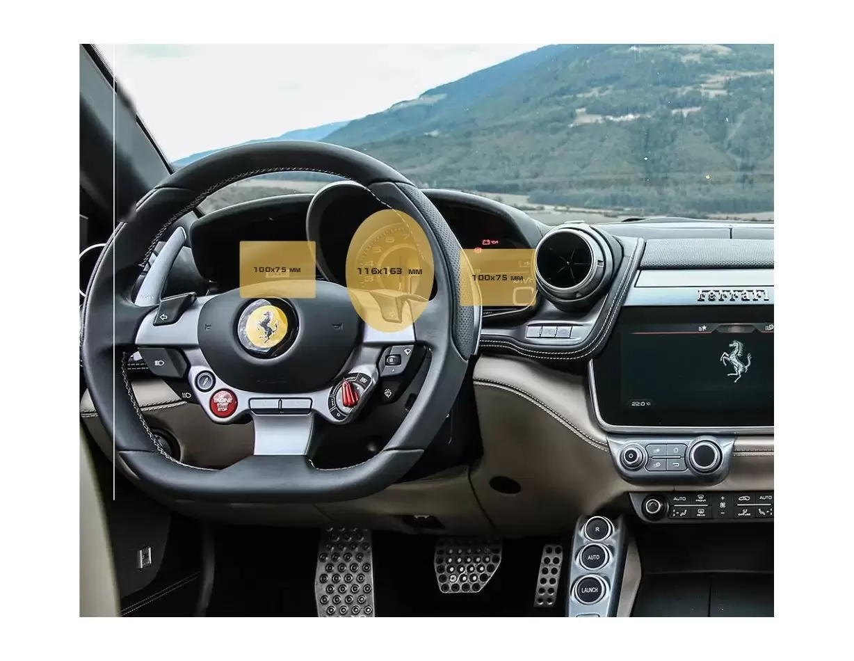 Ferrari Roma 2019 - Present Digital Speedometer Vidrio protector de navegación transparente HD