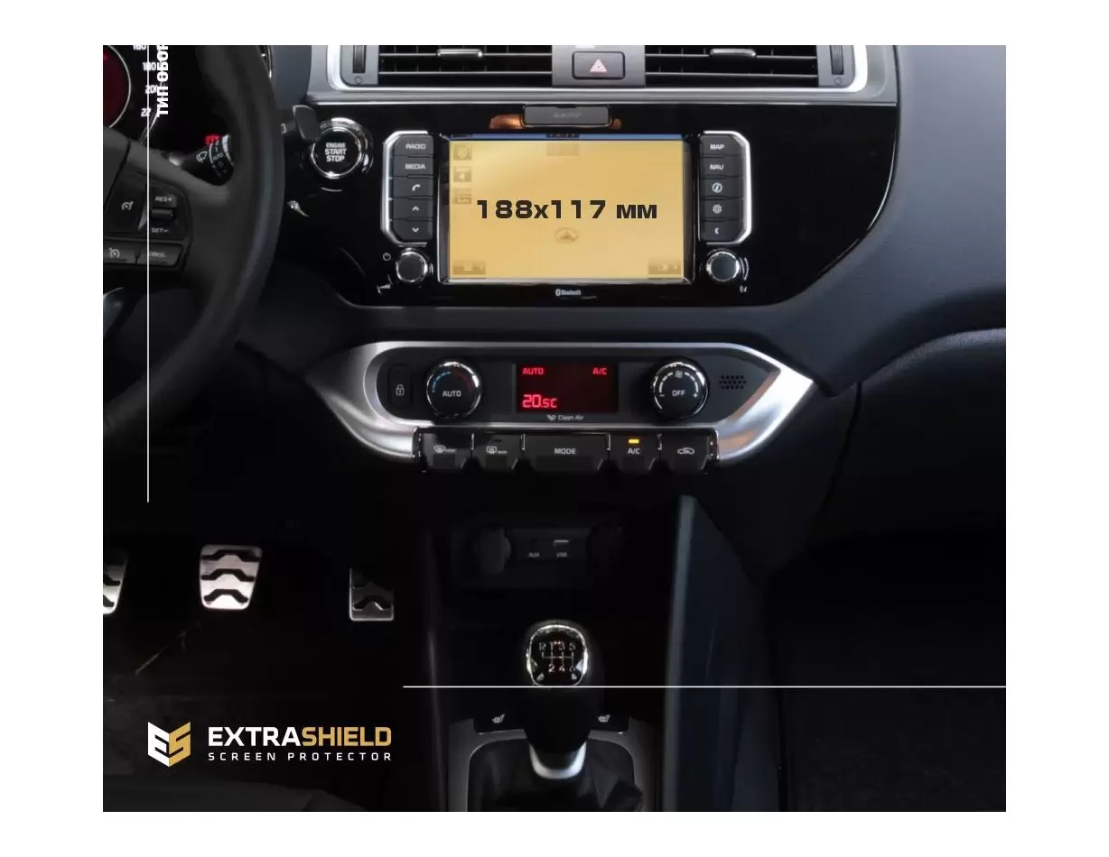 KIA Rio 2020 - Present Multimedia 8" Vetro Protettivo HD trasparente di navigazione Protezione