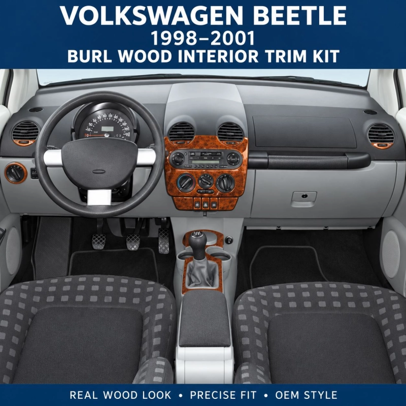 Volkswagen Beetle 1998-2001 3D Cockpit Dekor Interieurleisten Set Basic Set / as shown in product diagram-teilig