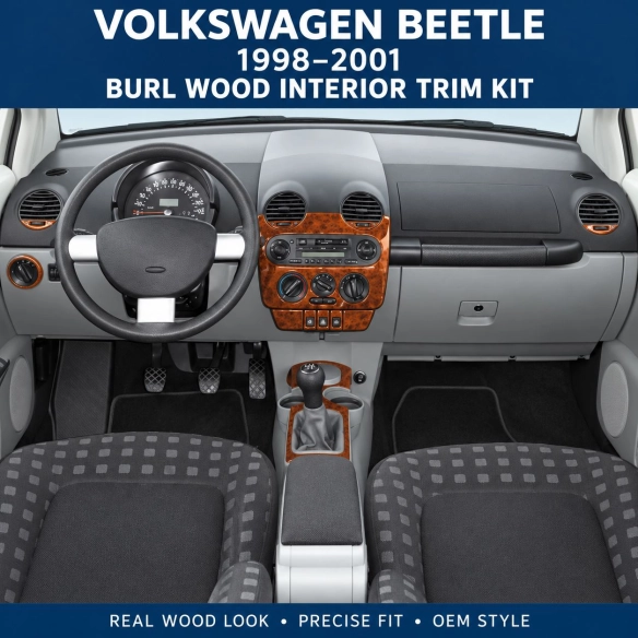 Volkswagen Beetle 1998-2001 Basic Set Interior Dashboard Trim Kit Dash Trim Dekor