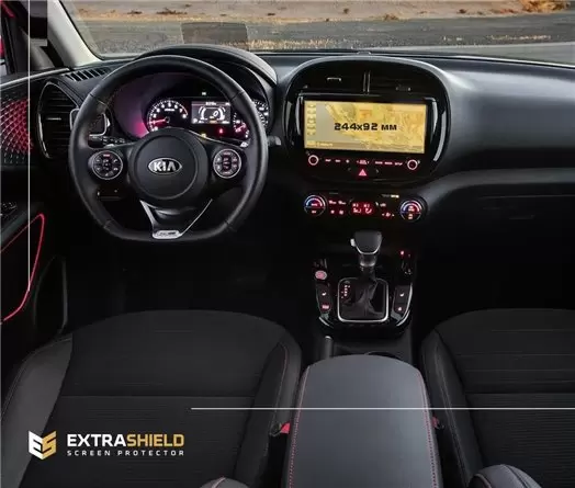 KIA Sorento Prime 2017 - 2020 Multimedia 8" DisplayschutzGlass Kratzfest Anti-Fingerprint Transparent - 1- Cockpit Dekor Innenra