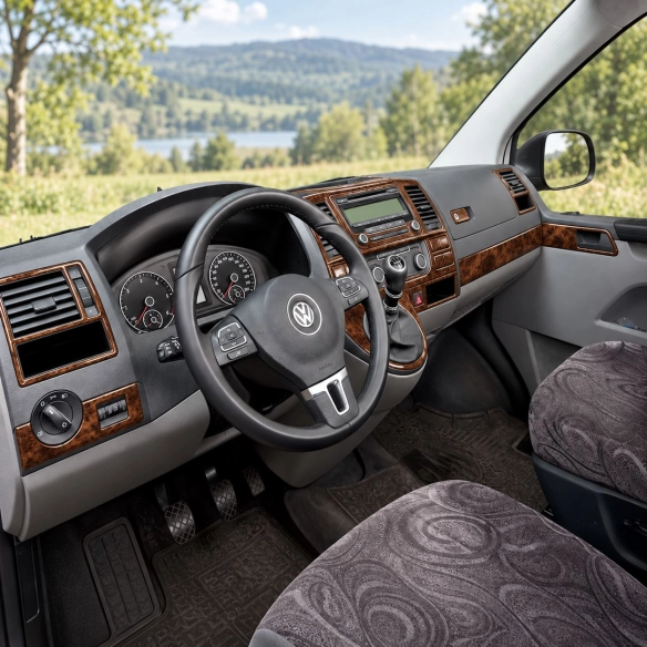 Volkswagen Carevelle T6 2009-Actualidad kit 3D de molduras interiores para salpicadero 37 piezas