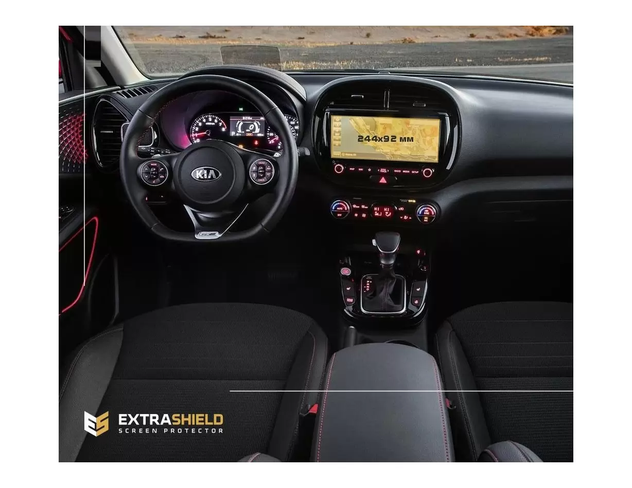 KIA Sorento Prime 2017 - 2020 Multimedia 8" DisplayschutzGlass Kratzfest Anti-Fingerprint Transparent - 1- Cockpit Dekor Innenra