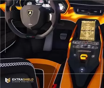 Lamborghini Aventador 2011 - Present Multimedia 5" DisplayschutzGlass Kratzfest Anti-Fingerprint Transparent - 2- Cockpit Dekor 