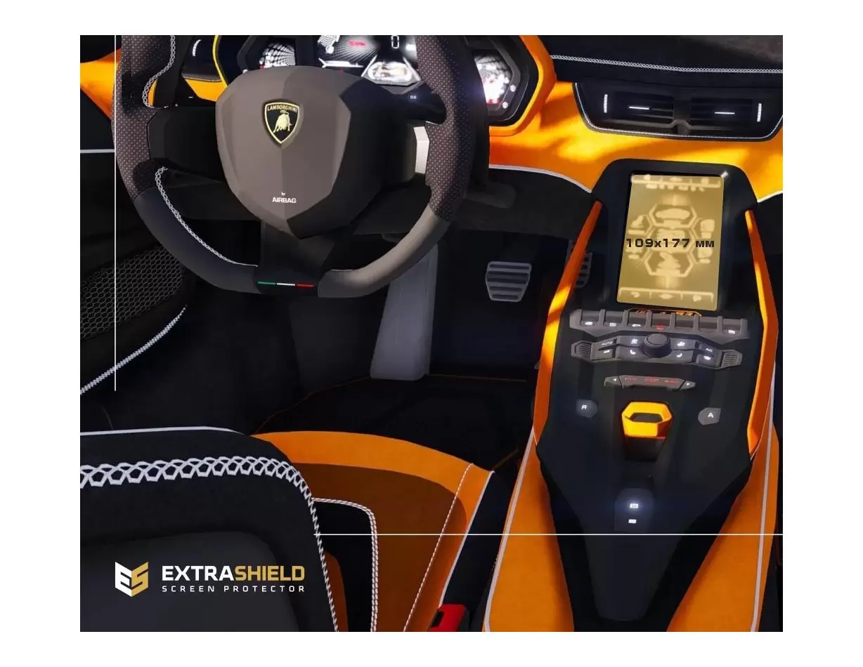 Lamborghini Huracan 2014 - Present Digital Speedometer DisplayschutzGlass Kratzfest Anti-Fingerprint Transparent - 1- Cockpit De