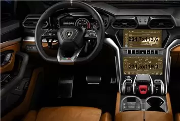 Lamborghini Sian 2019 - Present Digital Speedometer DisplayschutzGlass Kratzfest Anti-Fingerprint Transparent - 1- Cockpit Dekor