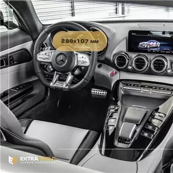 Mercedes-Benz AMG GT (X290) 2018 - Present Digital Speedometer + Multimedia 12,3" HD transparant navigatiebeschermglas