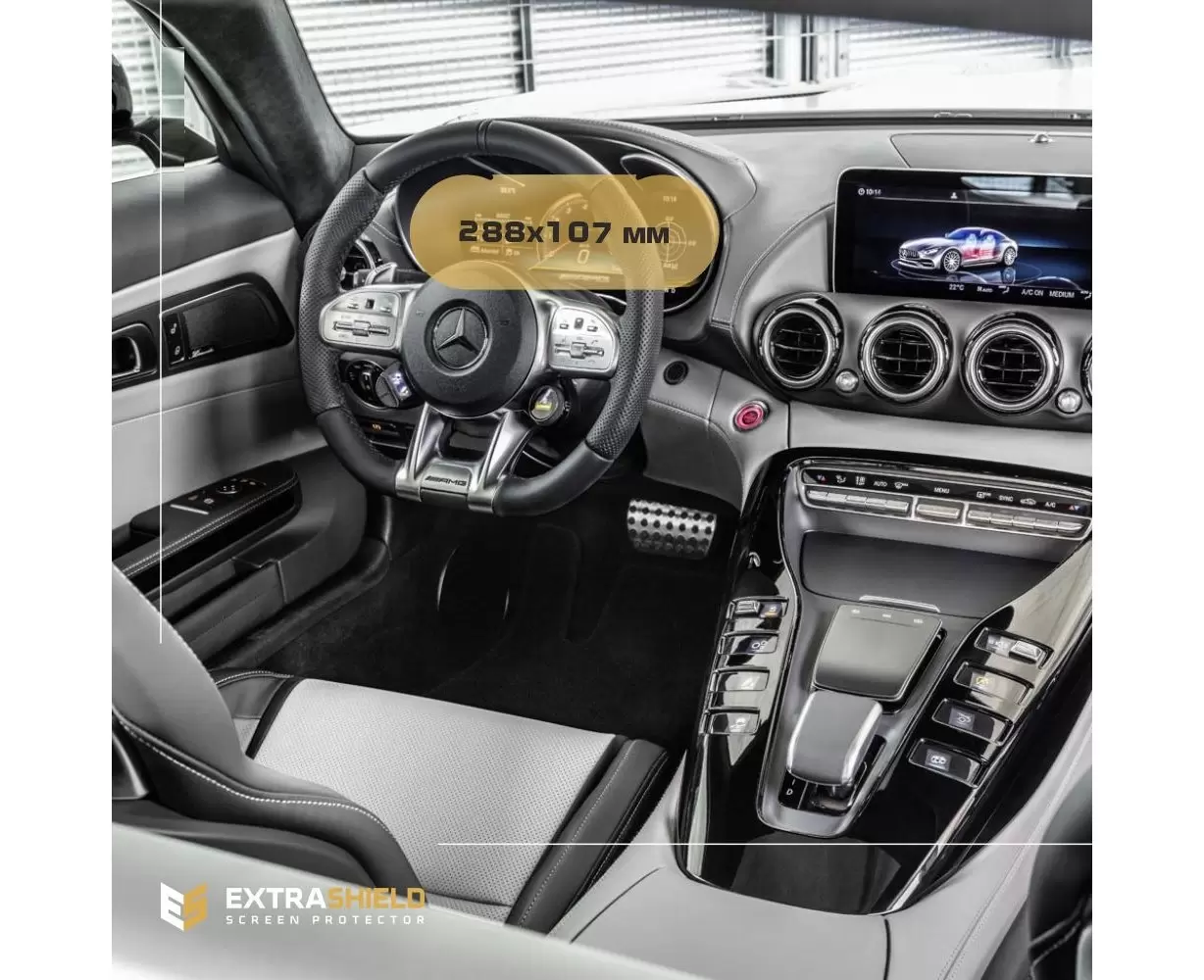 Mercedes-Benz AMG GT (X290) 2018 - Present Digital Speedometer + Multimedia 12,3" ExtraShield Screeen Protector