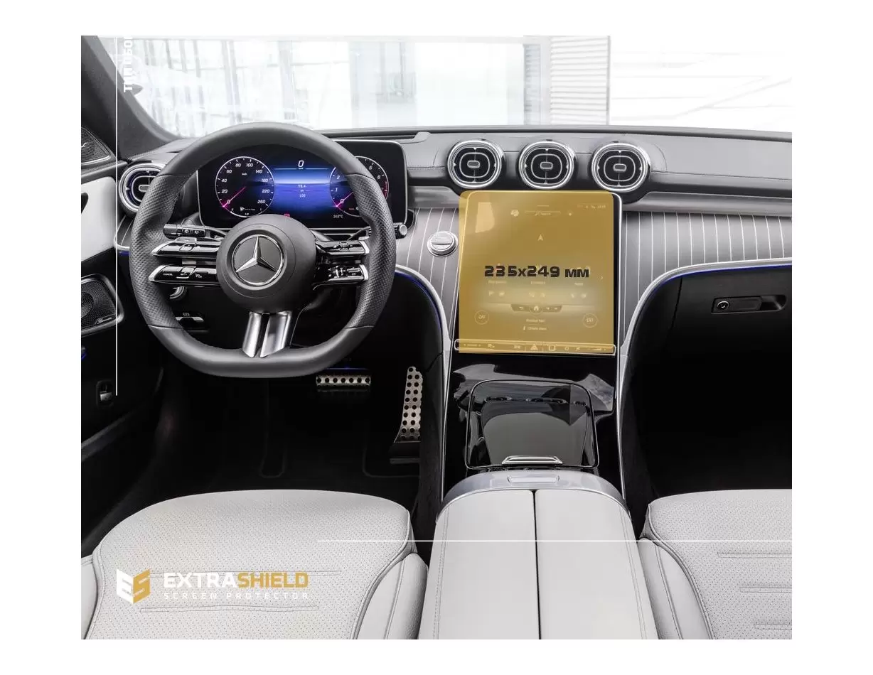 Mercedes-Benz C-class (S206/W206) 2021 - Present Full color LCD monitor 11.9" Touch Screen HD transparant navigatiebeschermglas
