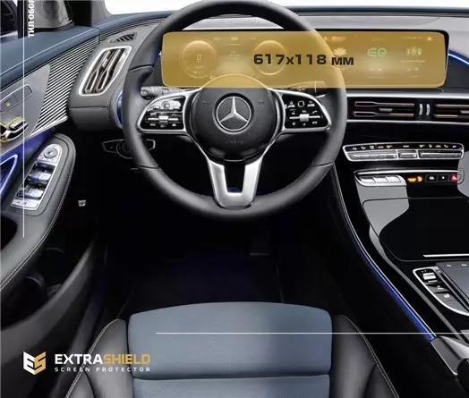 Mercedes-Benz EQC (N293) 2020 - Present Digital Speedometer + Multimedia 12,3" DisplayschutzGlass Kratzfest Anti-Fingerprint Tra