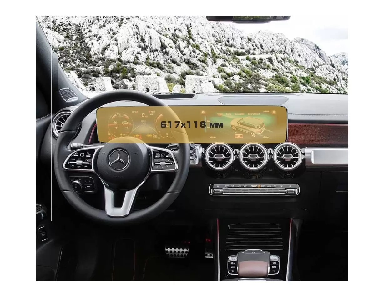 Mercedes-Benz GLA (H247) 2019 - Present Digital Speedometer + Multimedia 10,25" Vidrio protector de navegación transparente HD