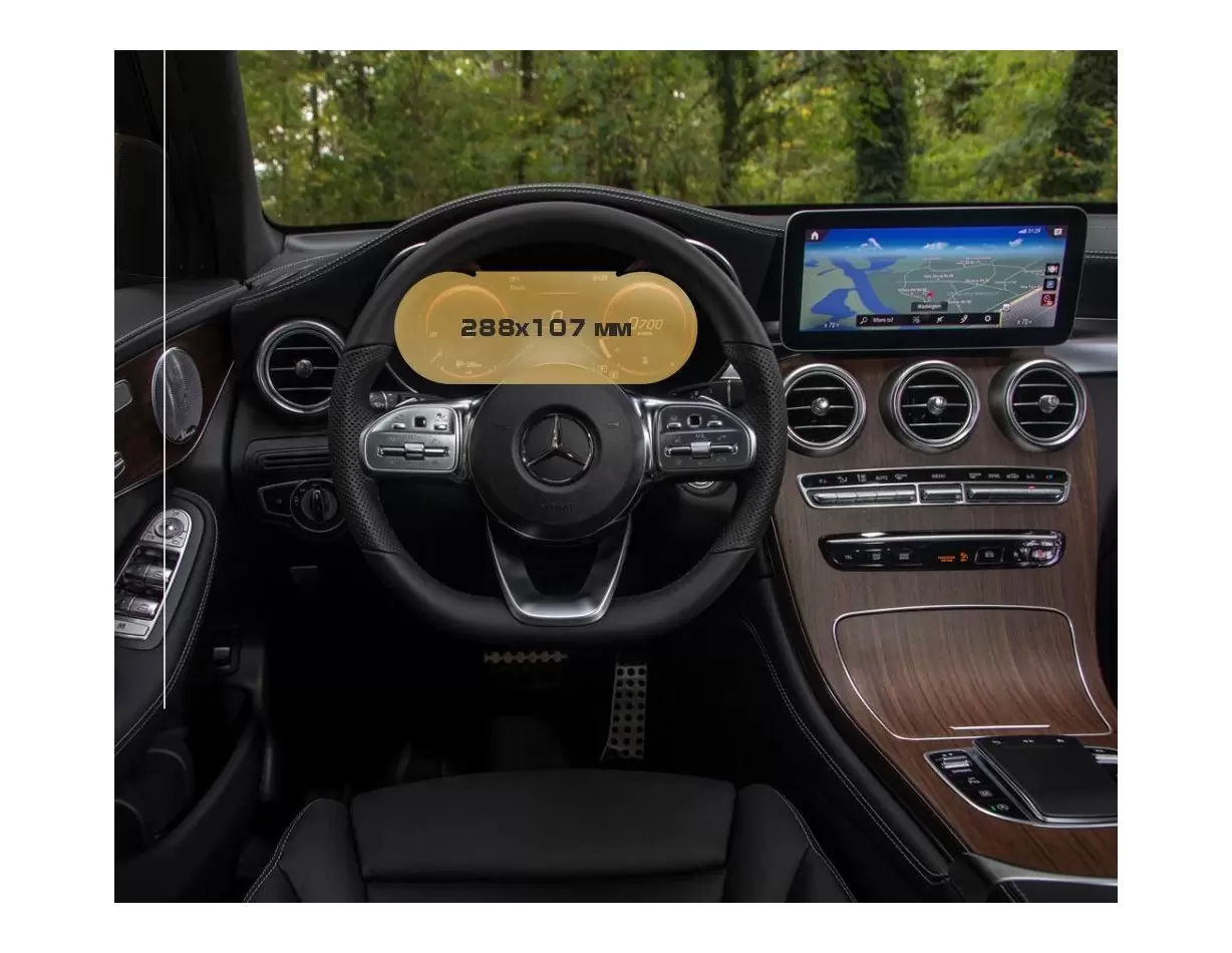 Mercedes-Benz GLC (X253/C253) 2015 - 2019 Multimedia 8" HD transparant navigatiebeschermglas