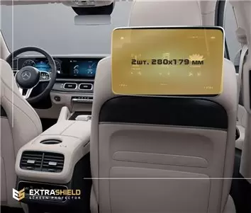 Mercedes-Benz GLE (W167/C167) 2013-2020 Passenger monitors (2pcs,) 10,2" Protection d'écran Résiste aux rayures HD transparent -