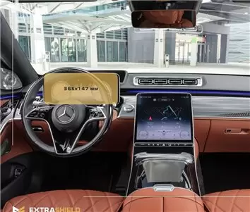 Mercedes-Benz S-class (W222/X222/C217/A217) 2013-2020 Passenger monitors (2pcs,) 10,2" HD transparant navigatiebeschermglas