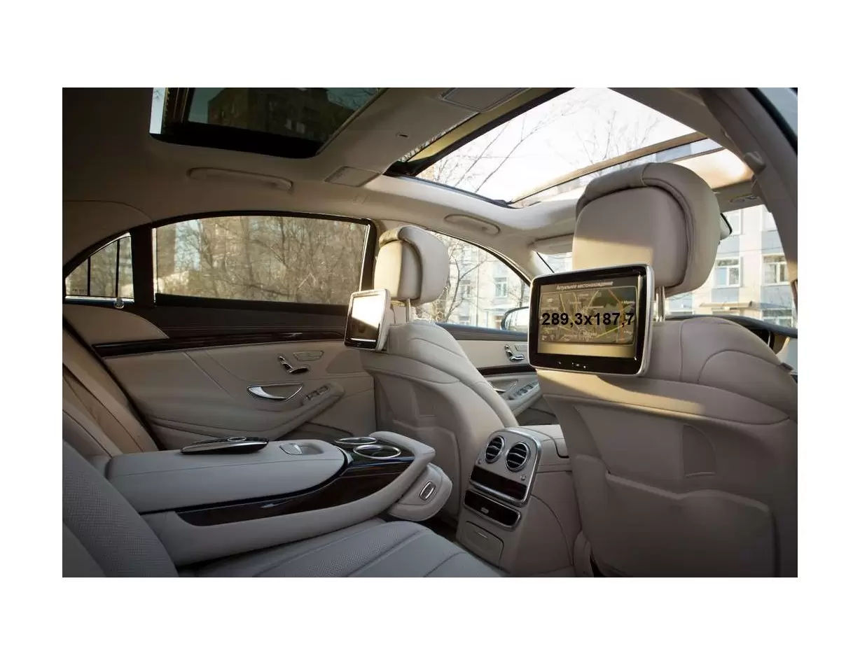 Mercedes-Benz S-class (W222/X222/C217/A217) 2018 - 2020 Passenger monitors (2pcs,) 10,2" HD transparant navigatiebeschermglas