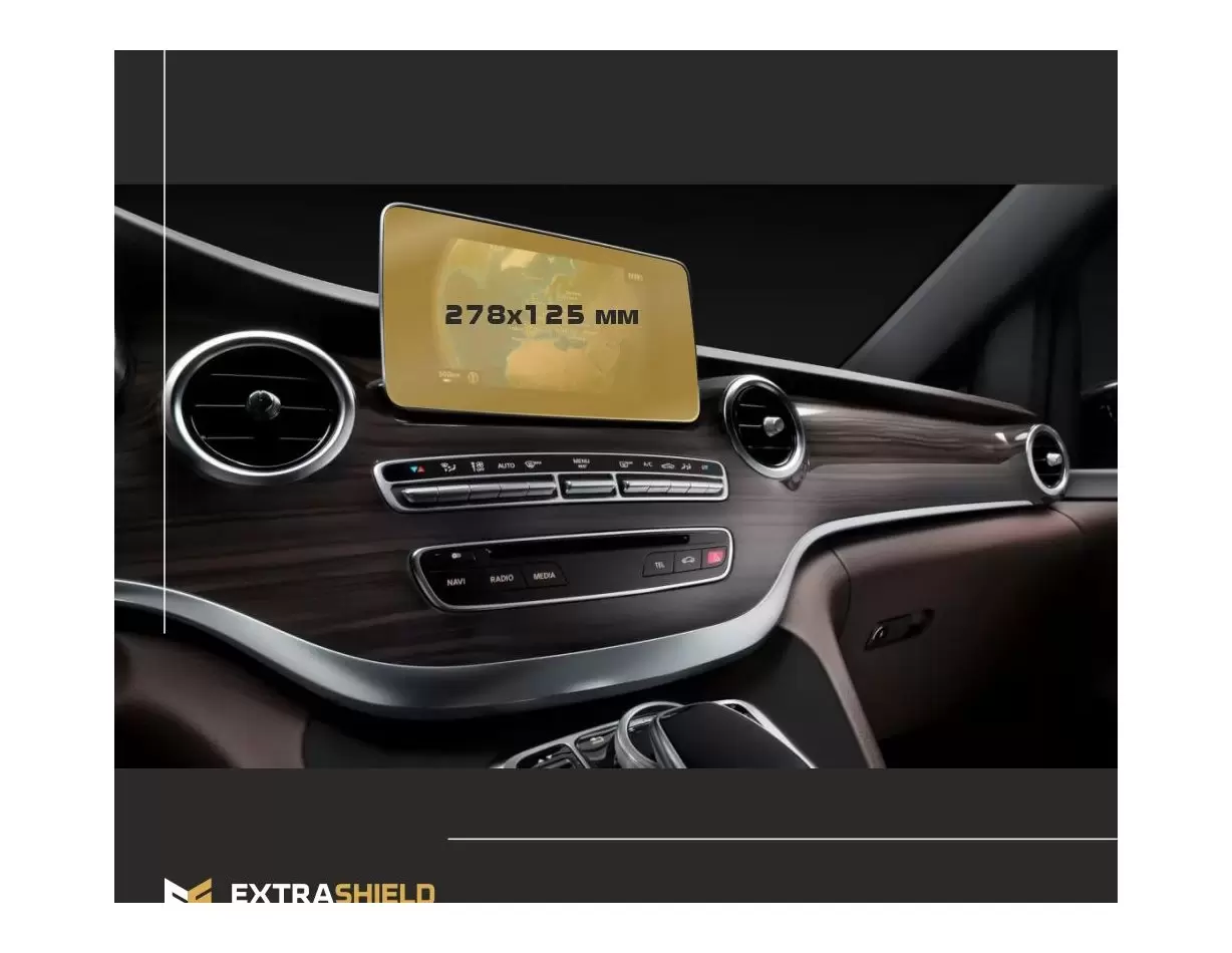 Mercedes-Benz V-class (W447) 2014 - Present Multimedia 10,3" ExtraShield Screeen Protector