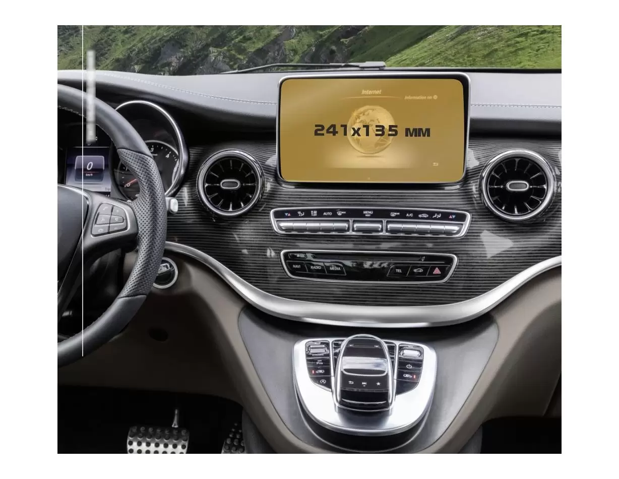 Mercedes-Benz V-class (W447) 2014 - Present Multimedia 5,8" Vetro Protettivo HD trasparente di navigazione Protezione