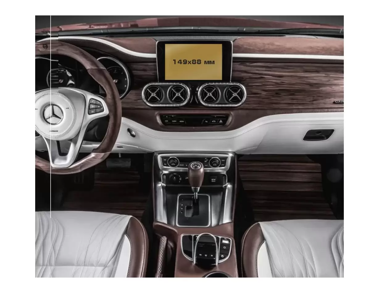 Mercedes-Benz X-class (X470) 2017 - 2020 Multimedia 5,4" Vidrio protector de navegación transparente HD