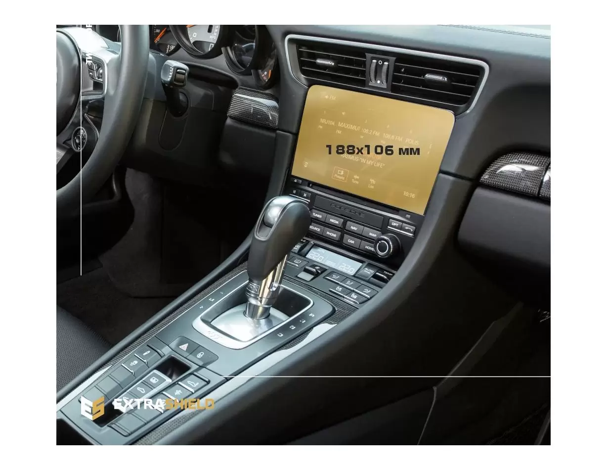 Porsche 911 (991) 2016 - 2020 Multimedia Sound Package Plus 7" HD transparant navigatiebeschermglas
