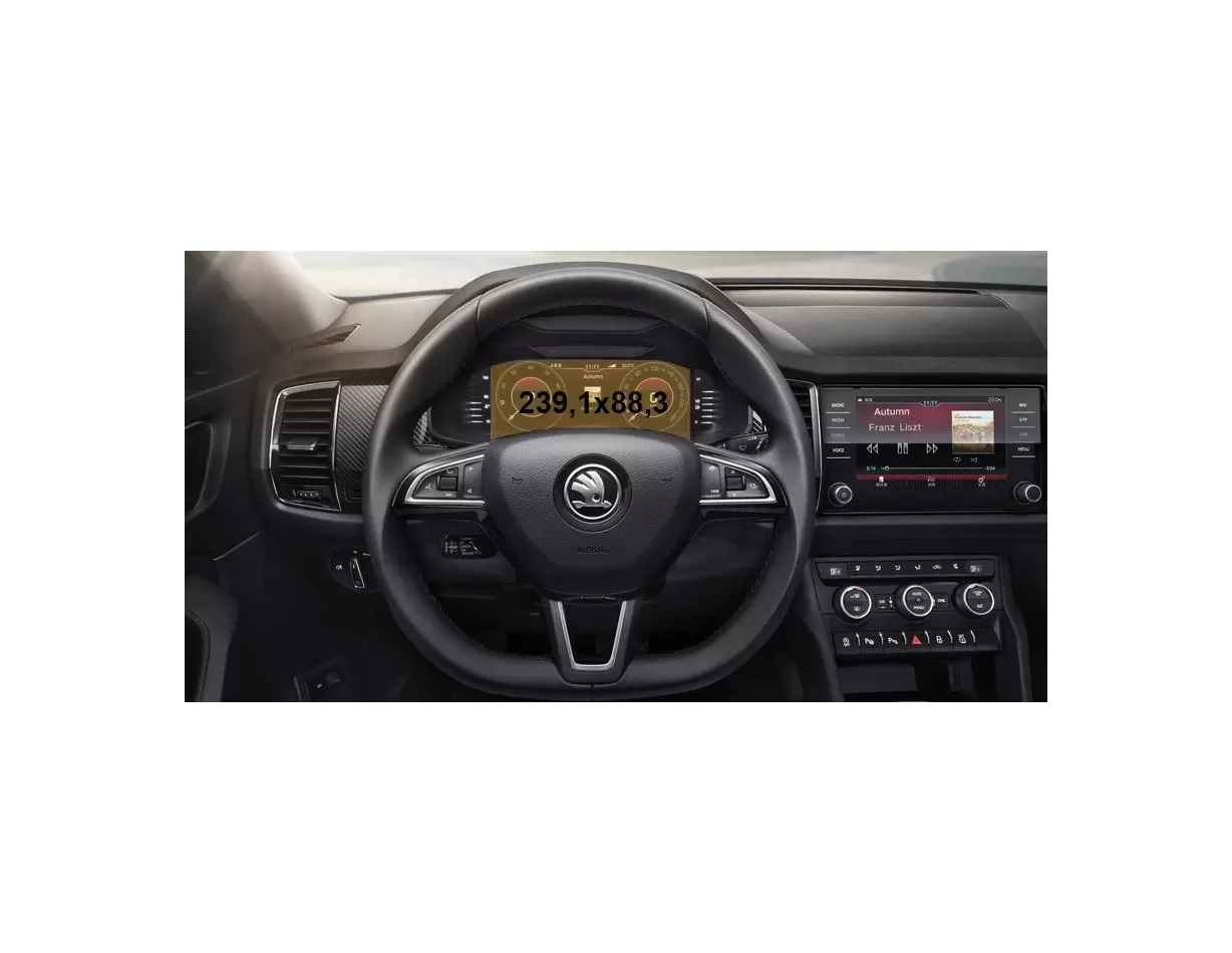 Skoda Kodiaq (NS7) 2016 - Present Digital Speedometer LCD-Digi 10,25" ExtraShield Screeen Protector