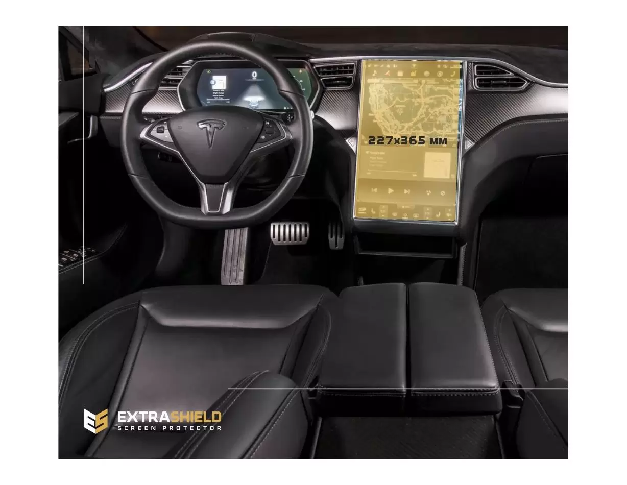 Tesla Model S 2012 - Present Multimedia 17" Vidrio protector de navegación transparente HD