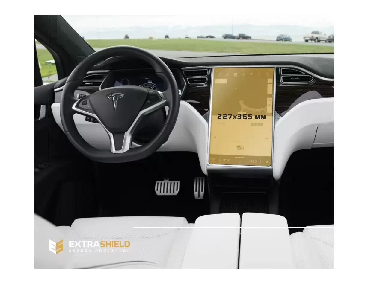 Tesla Model X 2015 - Present Multimedia 17" Vidrio protector de navegación transparente HD