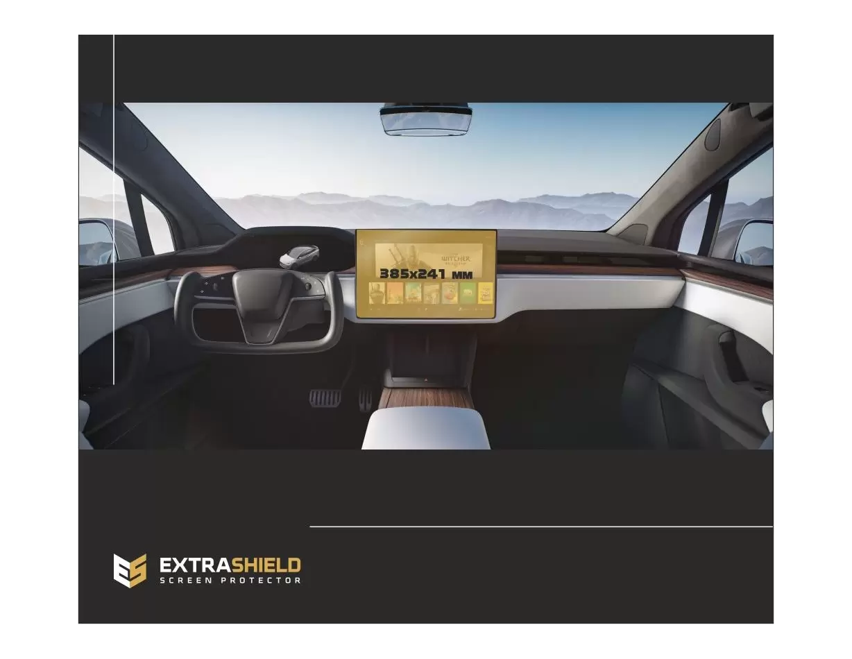 Tesla Model X 2021 - Present Multimedia 17" HD transparant navigatiebeschermglas