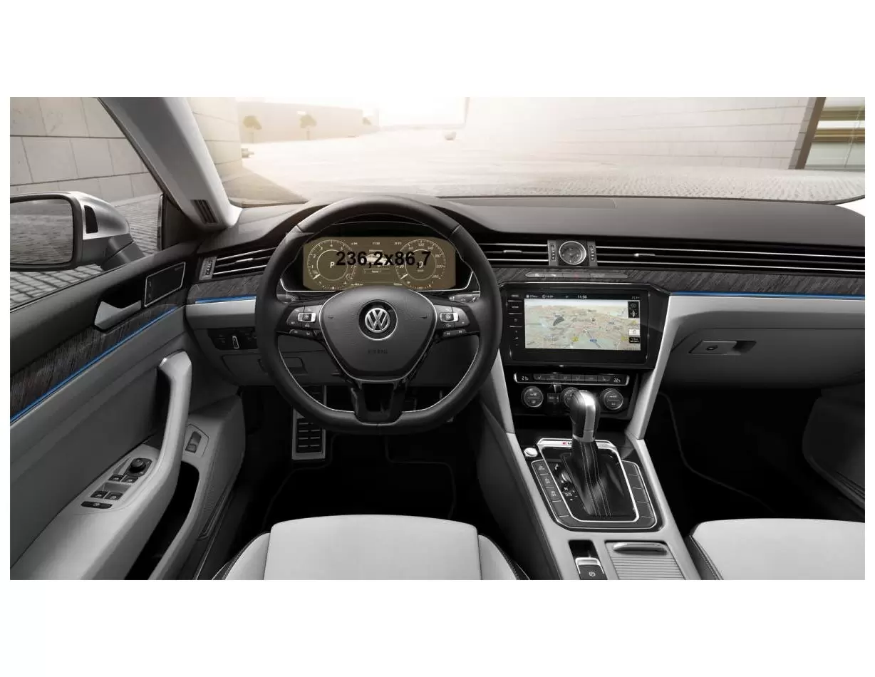 Volkswagen Arteon 2017 - 2020 Digital Speedometer VW AID 2019 10" Vidrio protector de navegación transparente HD