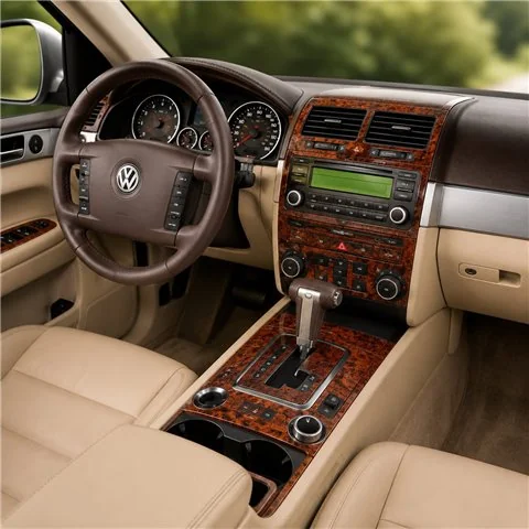 Volkswagen Touareg 2004+ complete set, zonder navigatie 3D dashboard sierlijstset